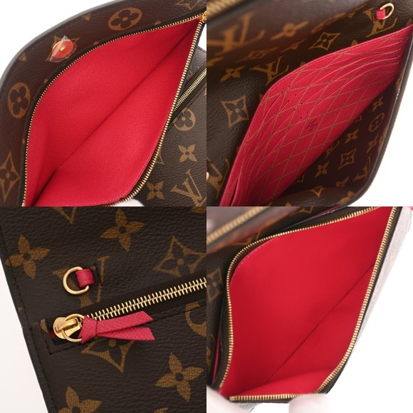 Louis Vuitton Weekend Shoulder Canvas Monogram Pochette Brown Bag - Picture 9 of 10